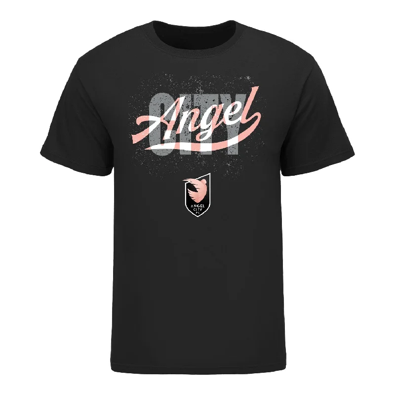 Unisex Angel City Splatter Black Tee Iron Safe Non-Iron Wrinkle Free