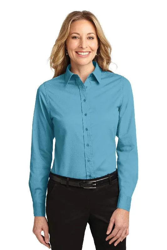 Port Authority Ladies Long Sleeve Easy Care Shirt.  L608 Print Jacquard Patchwork