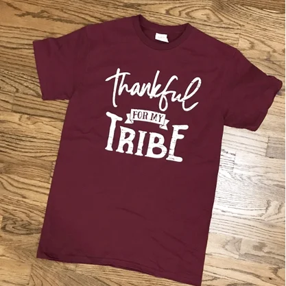 Thankful For My Tribe Tee Welt Pockets Slit Pockets Flap Pockets