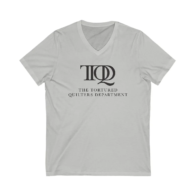 The Tortured Quilters Department Unisex Jersey Short Sleeve V-Neck Tee Cozy Warm Stylish