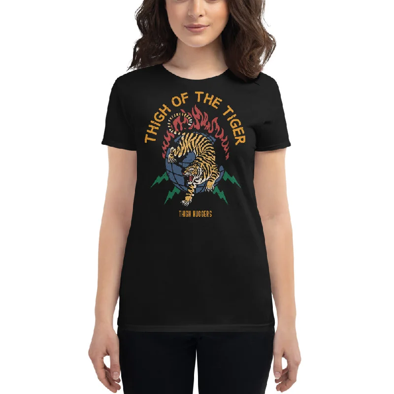 Women's Thigh Of The Tiger T-shirt Silk Blend Satin Velvet