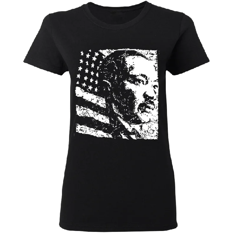 Zexpa Apparel™ Martin Luther King Jr. MLK Dr. King Women's T-Shirt Houndstooth Herringbone Solid