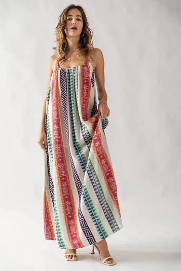 Trend: Notes Women's Dresses Striped Pattern Maxi Dress Elegant Maxi Dress with Belt