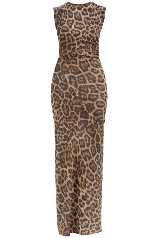 Animal Print Sleeveless Maxi Dress In Cozy Spaghetti Strap Maxi Dress