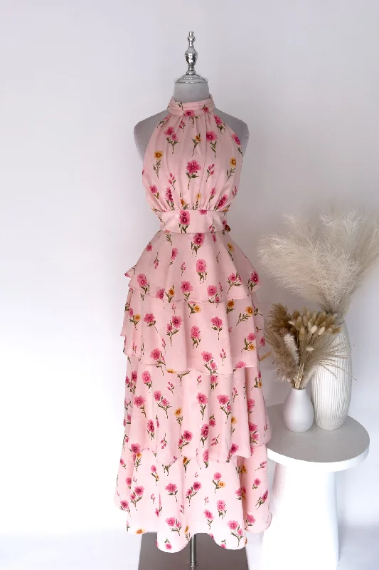 Anna Floral Maxi Dress - Pink Classic Tulle Maxi Dress