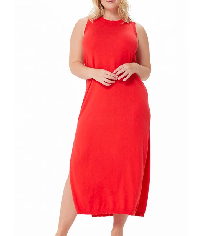 Cotton Cashmere Maxi Dress Rouge Fashionable Open-Back Maxi Dress