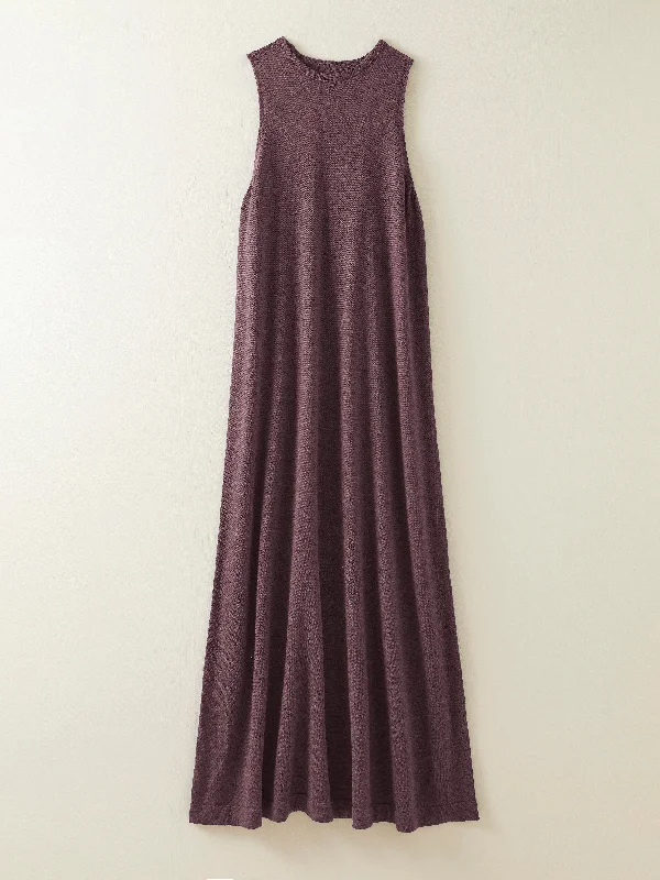 Eden Fine Wool Maxi Dress in Heather Classic V-Neck Maxi Dress