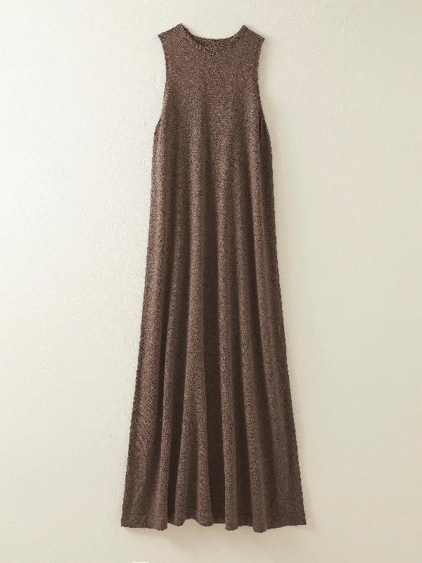 Eden Fine Wool Maxi Dress in Mushroom Elegant Floral Maxi Dress