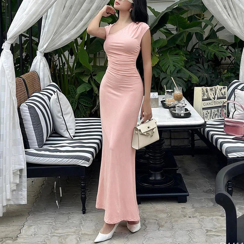 Elegant Maxi Dress Summer Women's Casual Club Wear Comfortable Maxi Dress with Slits