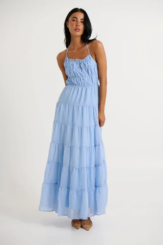 Esther Maxi Dress Sky Classic Strapless Maxi Dress