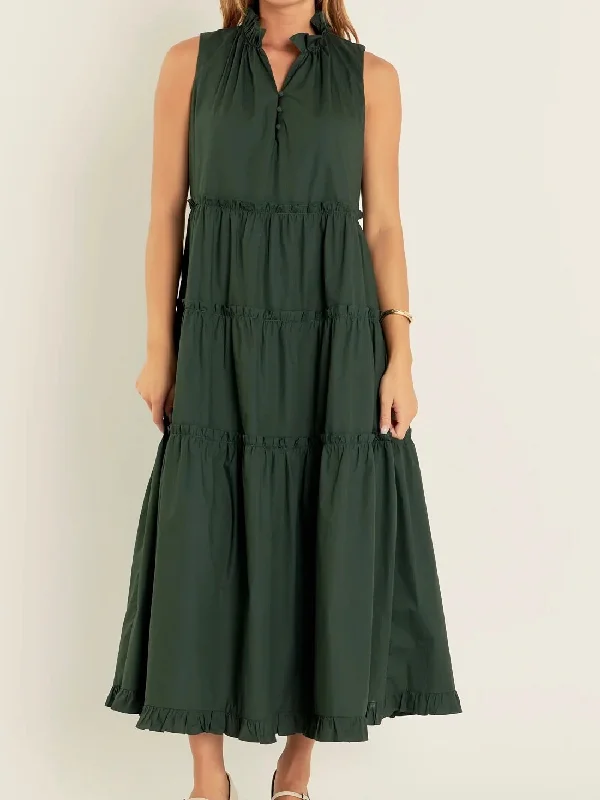 Gwen Ruffled Maxi Dress Fashionable Chiffon Tiered Maxi Dress