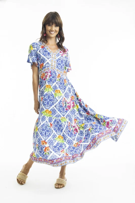 Lilah Maxi Dress | Amalfi Blue Stylish Boho Chic Maxi Dress