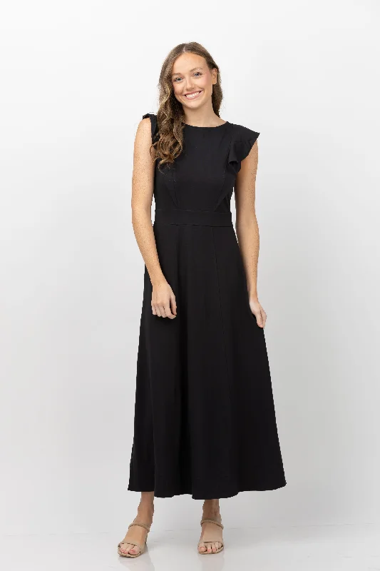 Lilla P Maxi Dress in Black Stylish Boho Maxi Dress