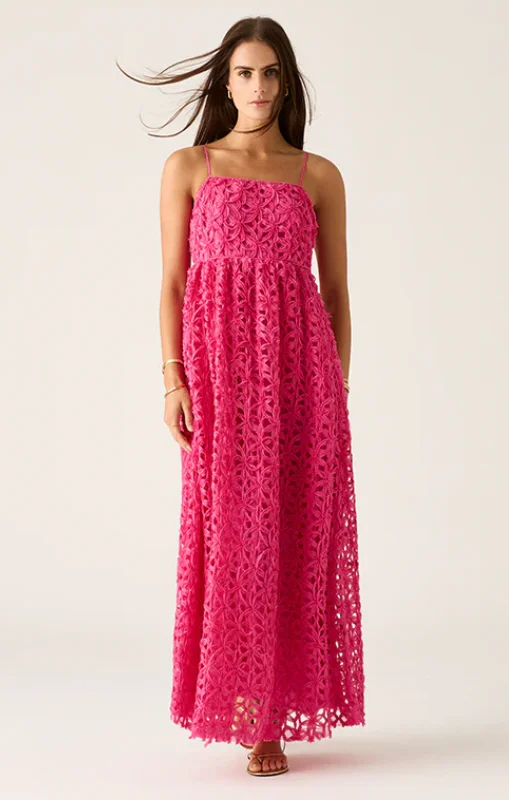 Mos - Rosa Strappy Maxi Dress - Fuchsia - 54663 Casual Maxi Dress with Pockets