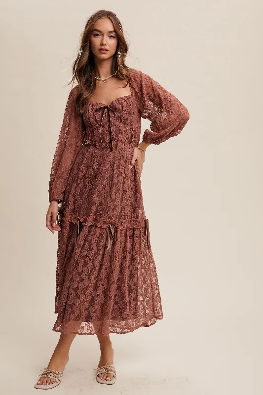 Oslo Lace Maxi Dress Elegant Floral Maxi Dress