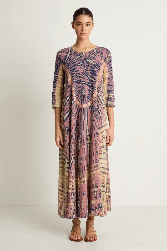 Raquel Allegra Drama Maxi Dress - Jasper Navy Comfortable Satin Maxi Dress