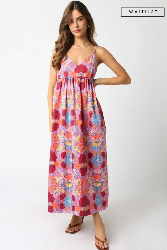 Waitlist 3/20 ♥ Rosemary Sleeveless Floral Print Maxi Dress Pink Classic Solid Maxi Dress