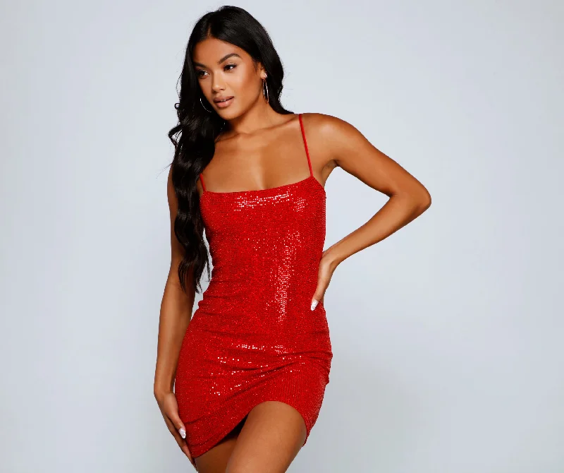 Daring Diva Sequin Mini Dress Classic Shift Mini Dress