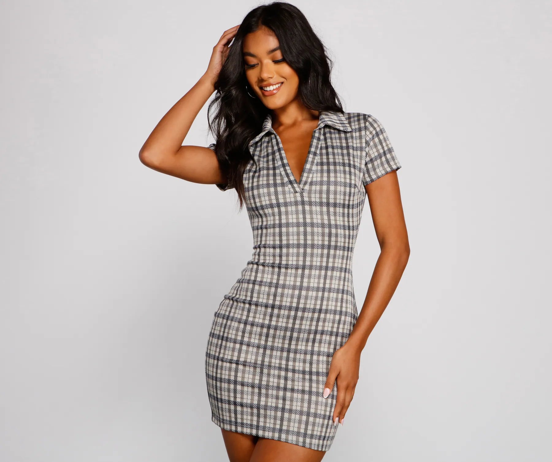 Preppy Trendsetter Plaid Mini Dress Classic Shift Mini Dress