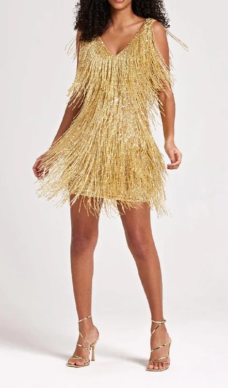 Sadie Gold Mini Dress Comfortable Boho Mini Dress