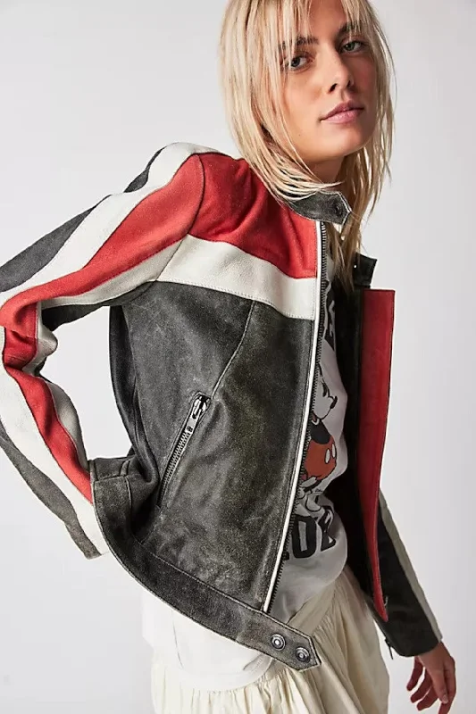 Women Distressed Cafe Racer Biker Jacket | Handmade Genuine Leather Striped Leather Jacket | Motorcycle Jacket for Women | Gift for Her Herringbone Jacket Checkered Jacket Solid Jacket Women Distressed Cafe Racer Biker Jacket | Handmade Genuine Leather Striped Leather Jacket | Motorcycle Jacket for Women | Gift for Her Herringbone Jacket Checkered Jacket Solid Jacket