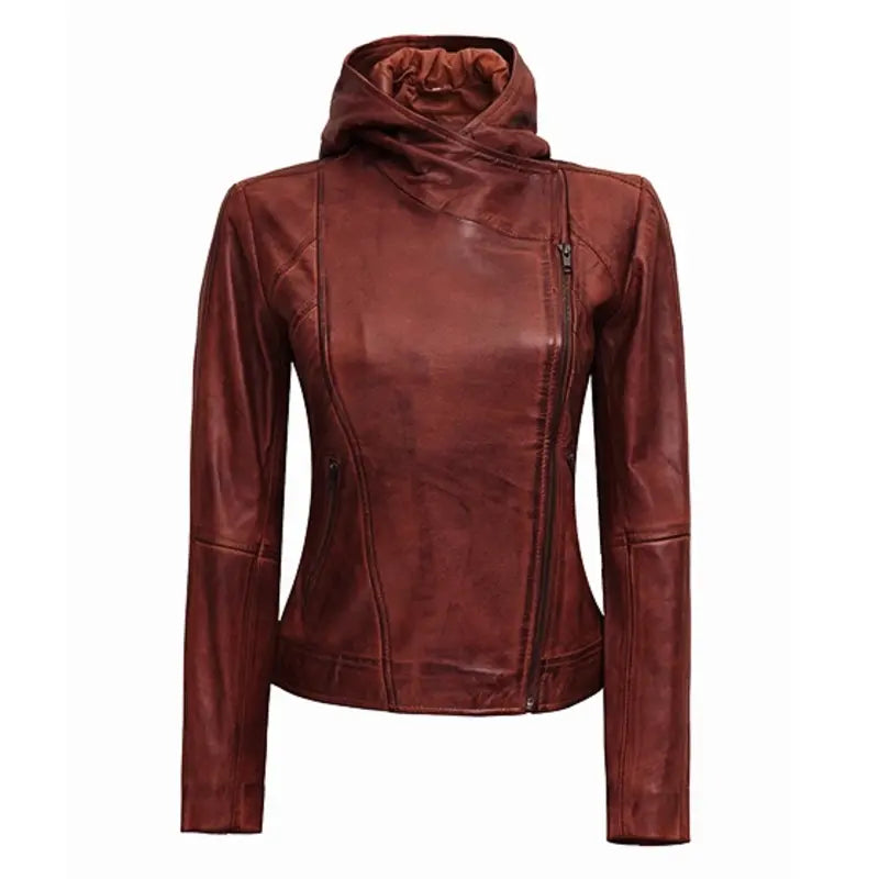 Cognac Biker Leather Jacket For Women's Striped Jacket Polka Dot Jacket Floral Jacket Cognac Biker Leather Jacket For Women's Striped Jacket Polka Dot Jacket Floral Jacket