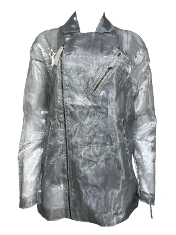 BLK DNM Women's Silver Polyester Leather Details Jacket 11 Size Small NWT Corduroy Jacket Velvet Jacket Brocade Jacket