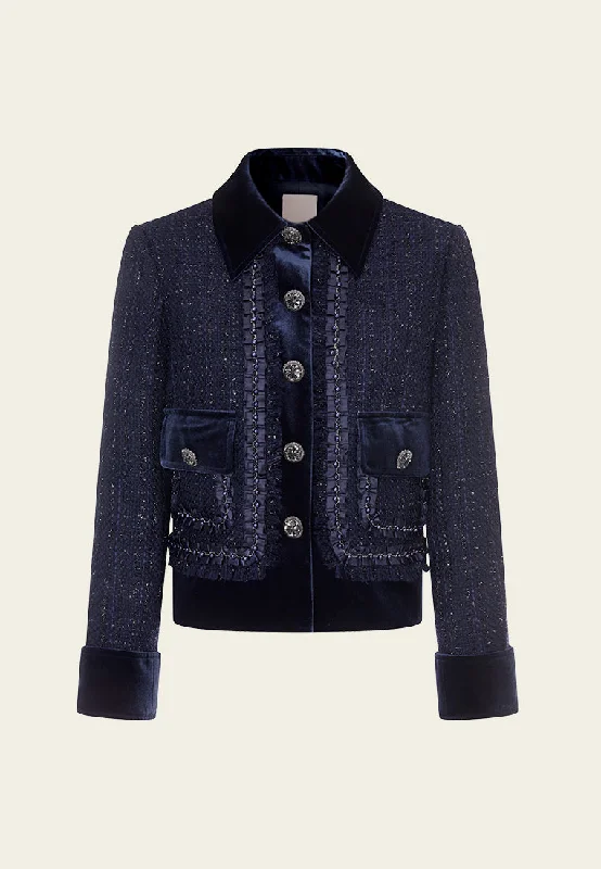 Contrasting-panel Detail Ruffle-detail Crystal-button Lurex Jacket Print Jacket Jacquard Jacket Embroidered Jacket