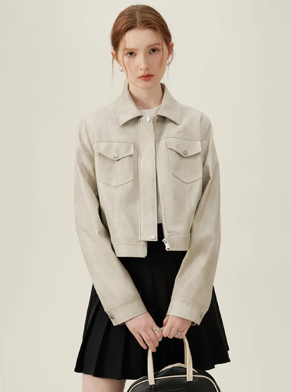 Crop Suede Jacket Toggled Jacket Drawstring Jacket Belted Jacket