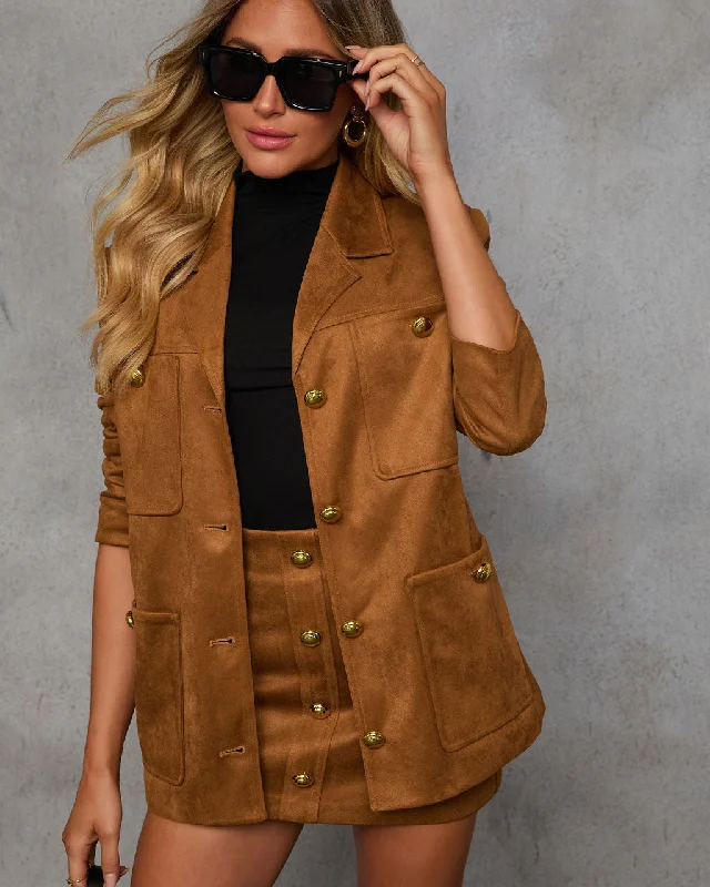 Fit Me In Oversized Faux Suede Jacket Bomber Jacket Anorak Windbreaker