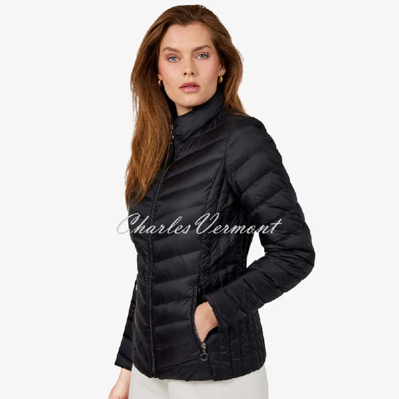 Frandsen Lightweight Down Jacket - Style 528-588-90 (Black) Knit Fabric Woven Fabric Fleece Fabric