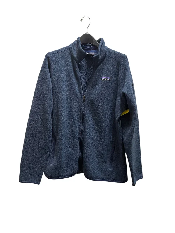 Jacket Fleece By Patagonia In Blue, Size: Xl Snapped Jacket Toggled Jacket Drawstring Jacket