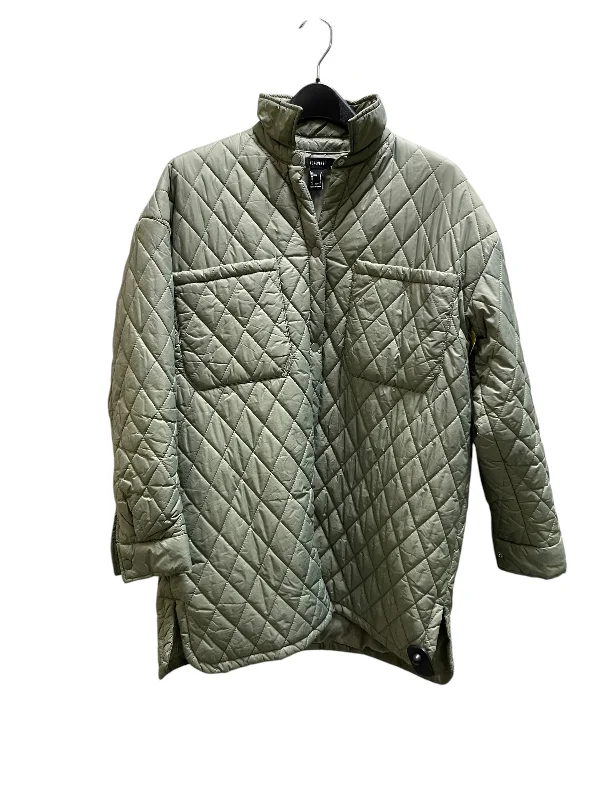 Jacket Puffer & Quilted By Forever 21 In Green, Size: S Snapped Jacket Toggled Jacket Drawstring Jacket