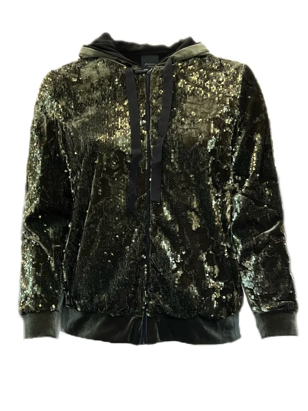 Marina Rinaldi Women's Green Olmio Sequined Jacket Size S NWT Embroidered Jacket Appliqued Jacket Beaded Jacket