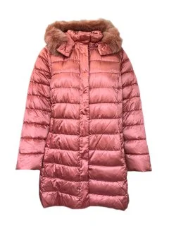 Marina Rinaldi Women's Pink Artico Button Closure Quilted Jacket NWT Front Pockets Side Pockets Patch Pockets