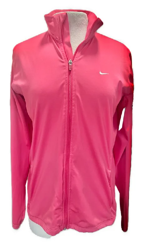 Nike Dri-Fit Women's Full-Zip Pink Mid-layer Jacket Size L Faux Fur Jacket Real Fur Jacket Shearling Jacket