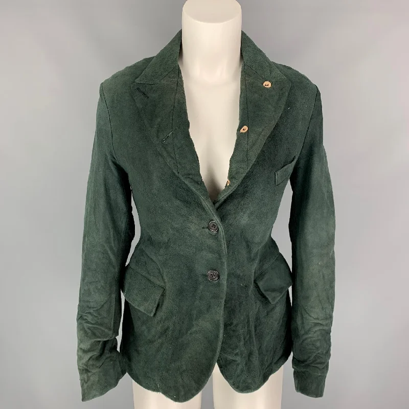 PAUL HARNDEN Size M Green Boiled Suede Jacket Wool Jacket Cashmere Jacket Tweed Jacket