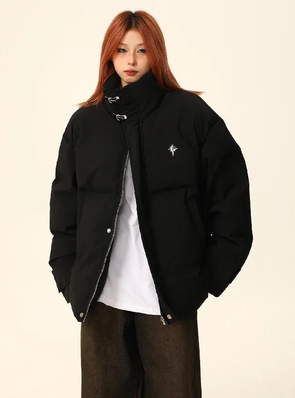 Quilted Stand Collar Padded Jacket Hooded Jacket Caped Jacket Shawl Collar Jacket