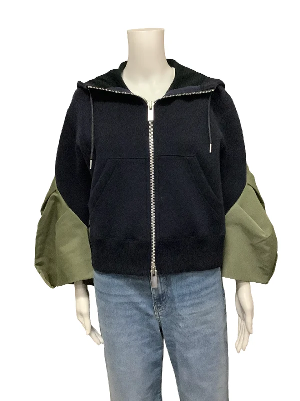 Sacai Hooded Panel Sweat Jacket Size: L Welt Pockets Slit Pockets Flap Pockets