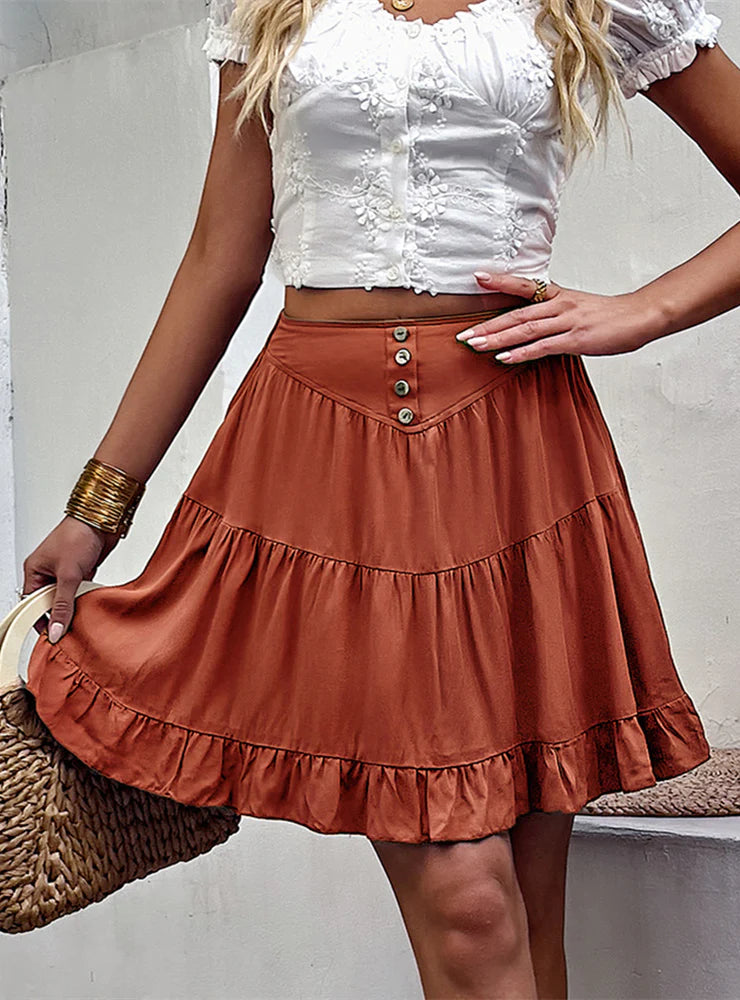 MID-WAIST CASUAL JOKER SKIRT denim skirt classic