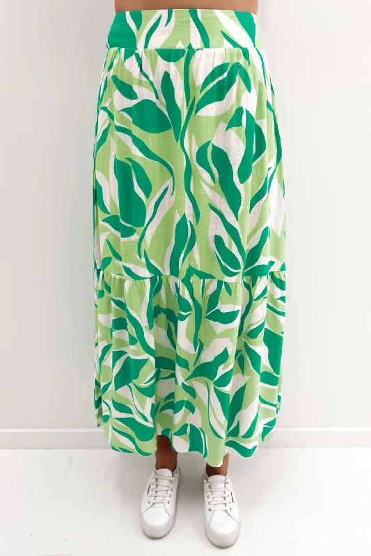 Adison Maxi Skirt Green cashmere skirt plush