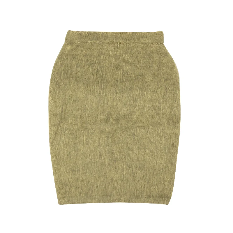 STUSSY Sand Tan Acrylic Marsh Midi Skirt cashmere skirt plush