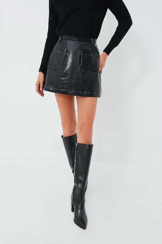 Black Scyler Skirt denim skirt durable