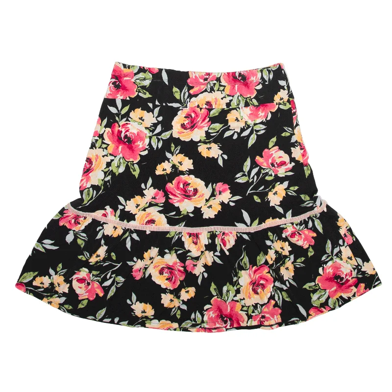 CAMOMILLA Short Mini Skirt Black Floral Womens M relaxed fit skirt