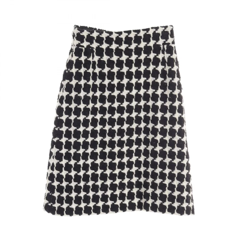 Chanel Wool Nylon Skirt Black/White silk skirt lustrous