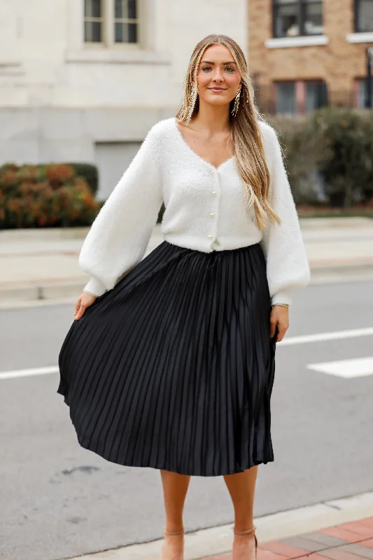 FINAL SALE - Fabulous Shine Satin Pleated Midi Skirt chiffon skirt floaty