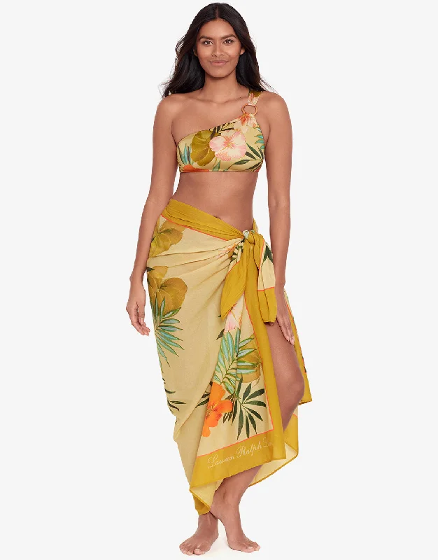 Island Tropical Sarong - Print asymmetrical skirt cut