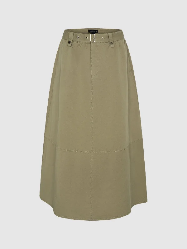 Loose Leisure A-Line Skirts corduroy skirt durable