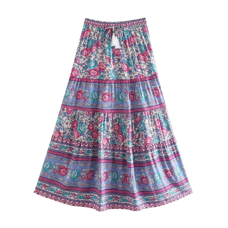 Lurdes Maxi Skirt in Purple wool skirt warm