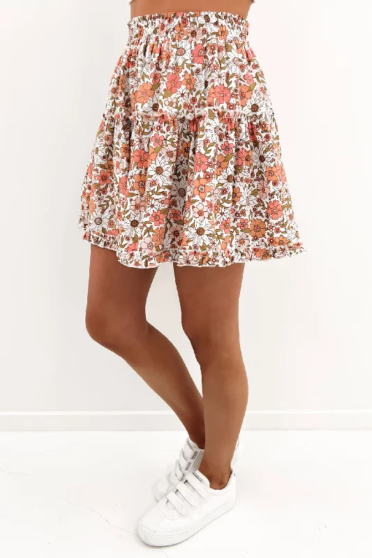 Maisie Floral Mini Skirt Print leather skirt durable